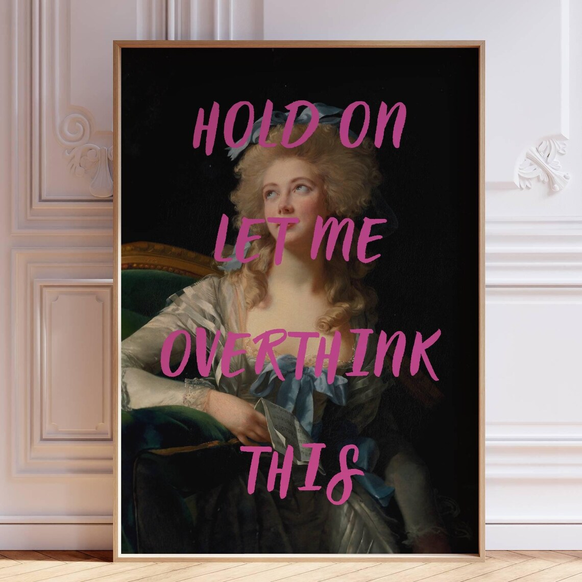 Funny Altered Vintage Painting Art Print, Maximalist