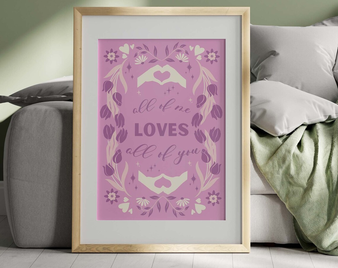 Romantic Love Quote Wall Print, Valentine Decor