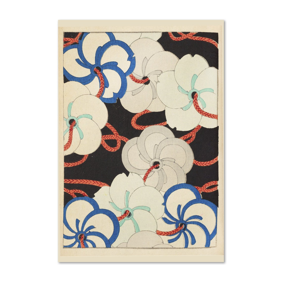 Korin Furuya Bijutsukai Plate 180 1901 Floral Pattern Poster