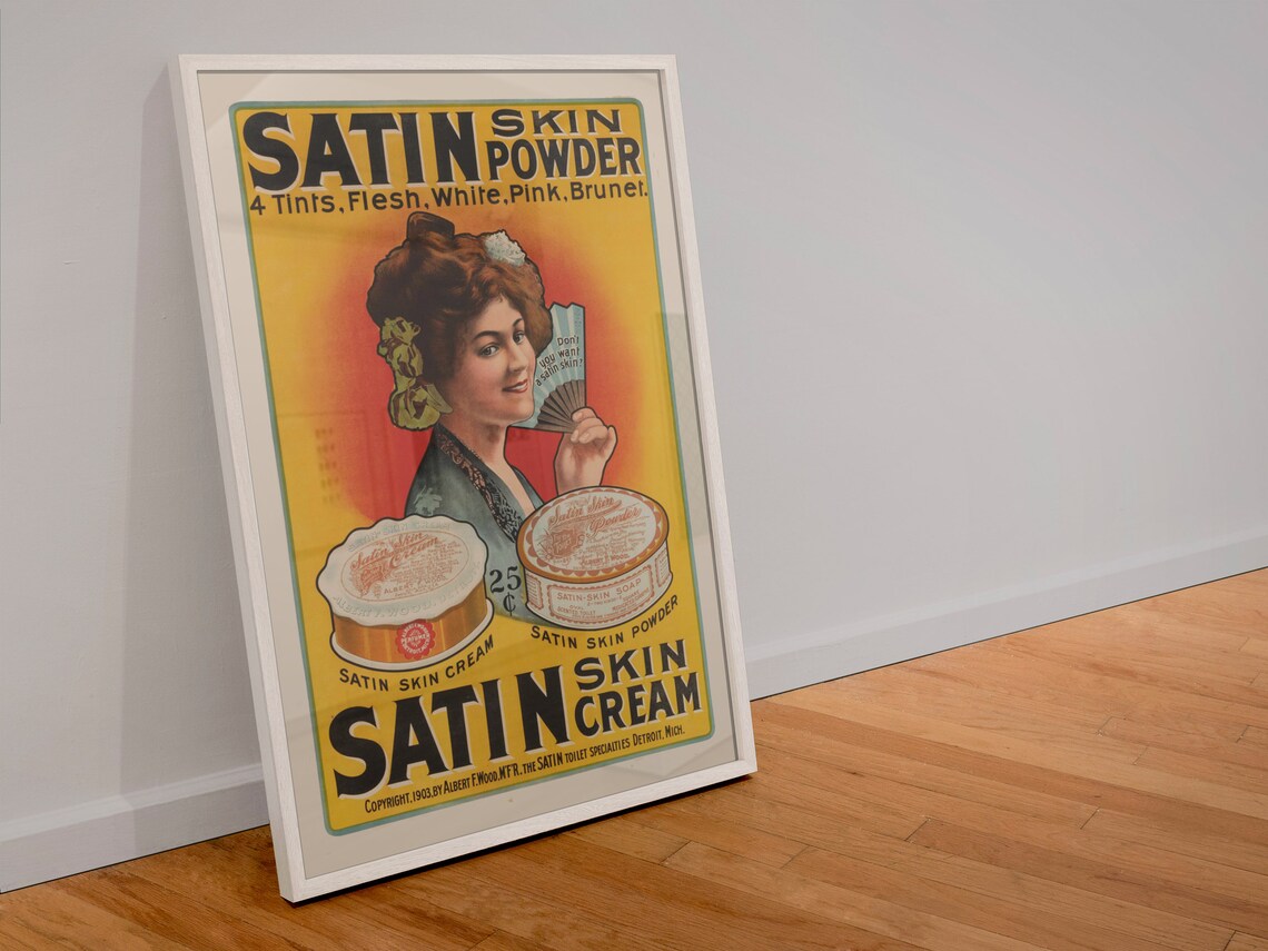Satin Skin Powder 1903 Vintage Advertising Poster - Image 4