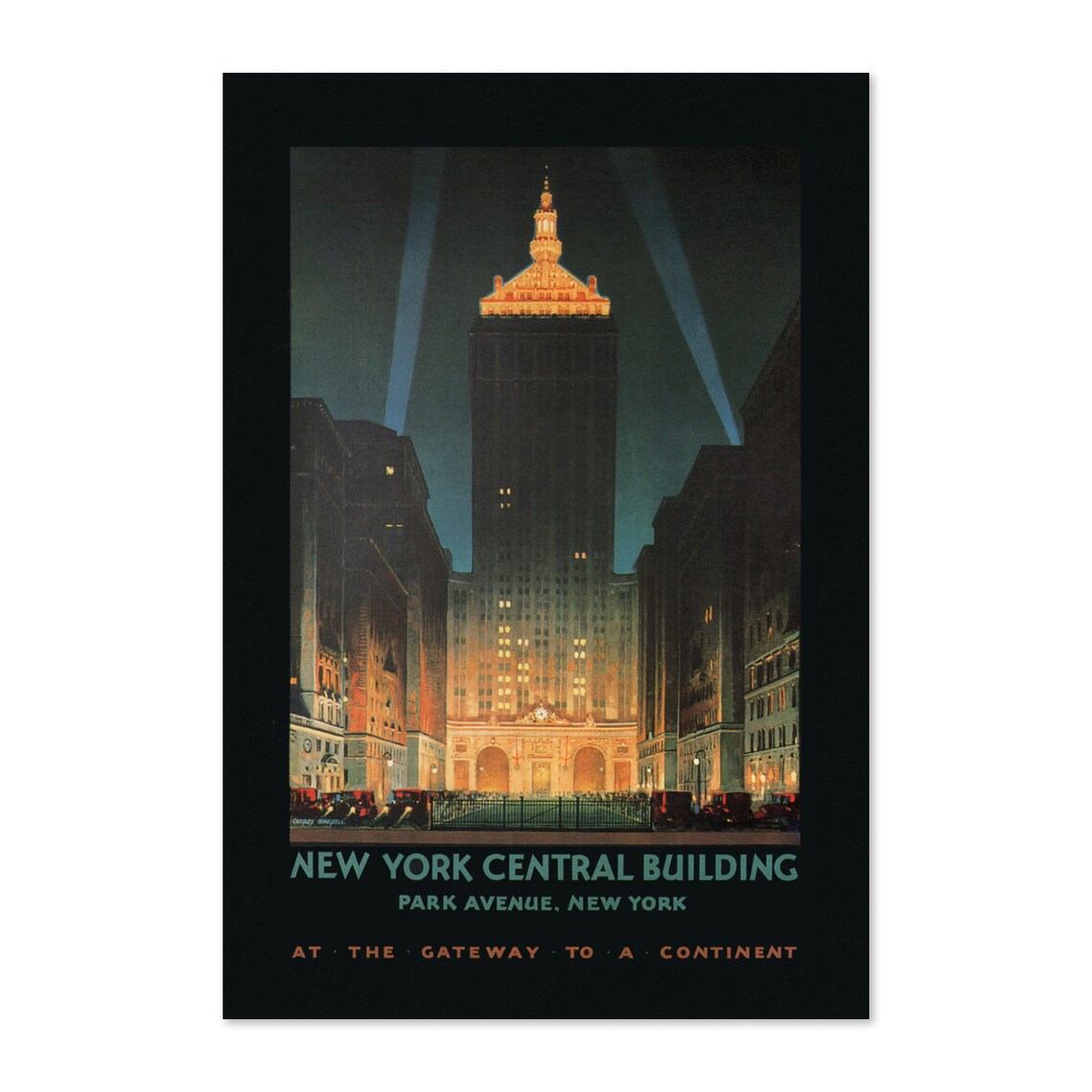 New York Central Building Park Avenue Night 1930 New York City Poster