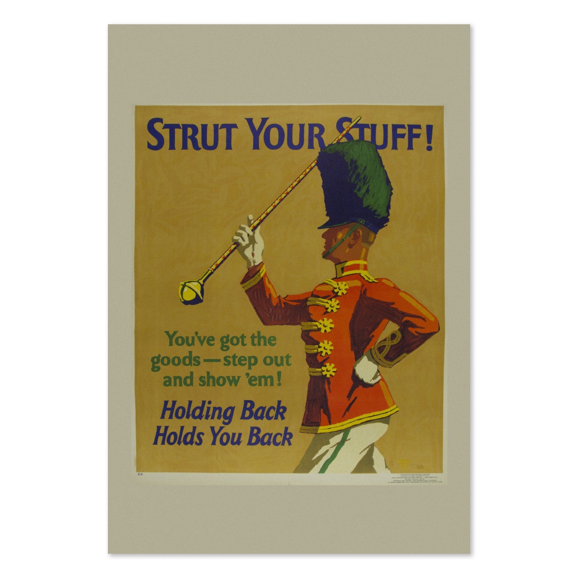 Strut Your Stuff Drum Major 1920s Vintage Motivational Poster
