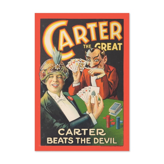 Classic Carter the Great Magician Beats the Devil Show Poster