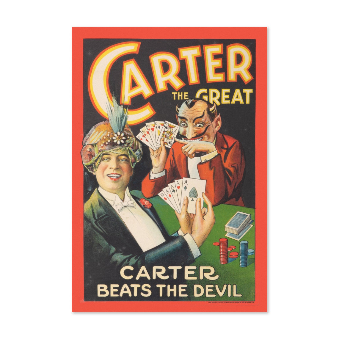 Classic Carter the Great Magician Beats the Devil Show Poster