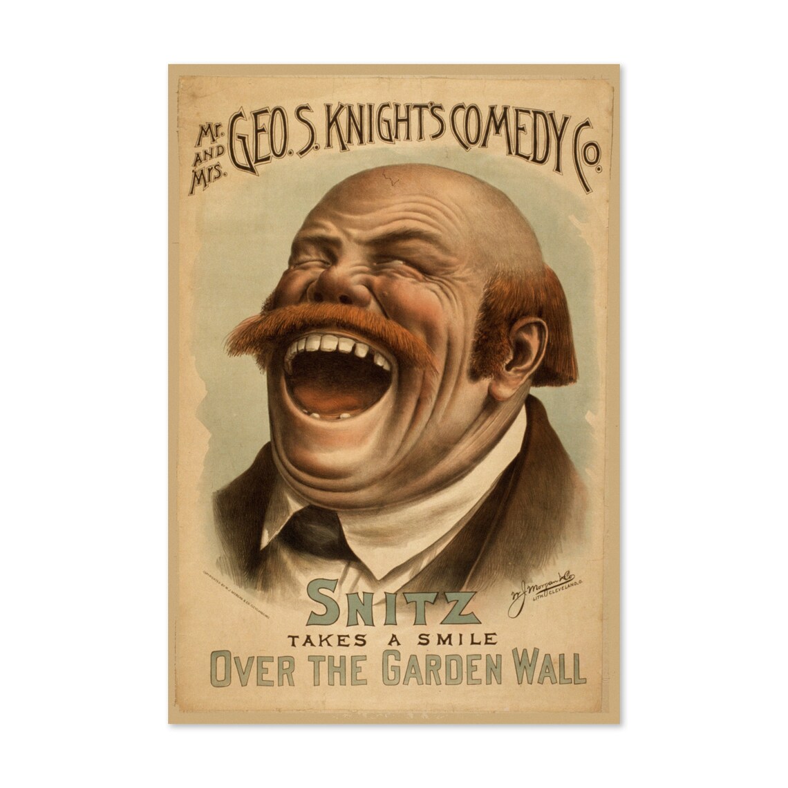 Snitz Takes A Smile, 1880s Comedy Theater Poster