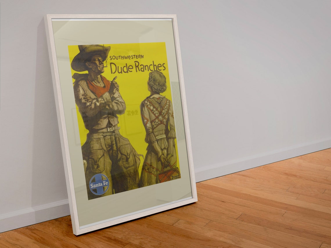 Santa Fe Southwestern Dude Ranches Vintage Railway Decor Wall Art - Image 4