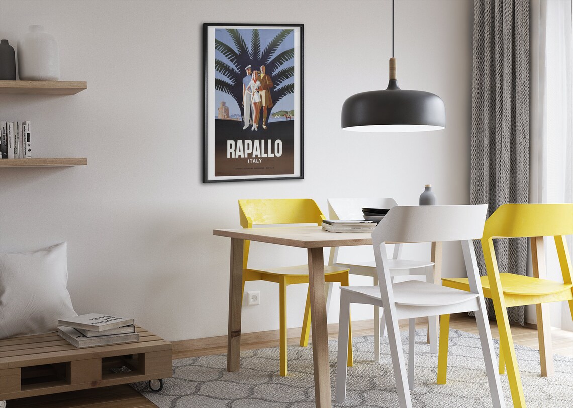 Rapallo Italy 1940s Vintage Style Travel Poster - Image 2
