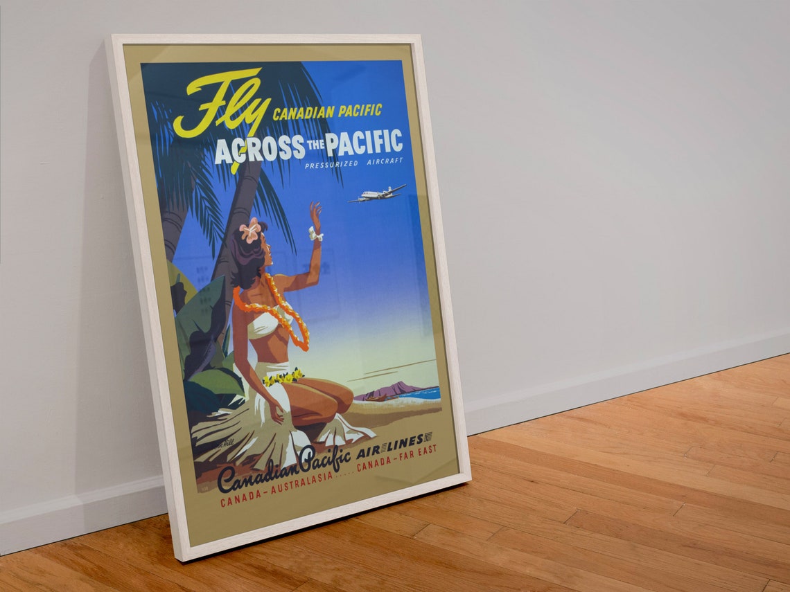 Fly Canadian Pacific Across the Pacific Vintage Airline Poster - Image 4