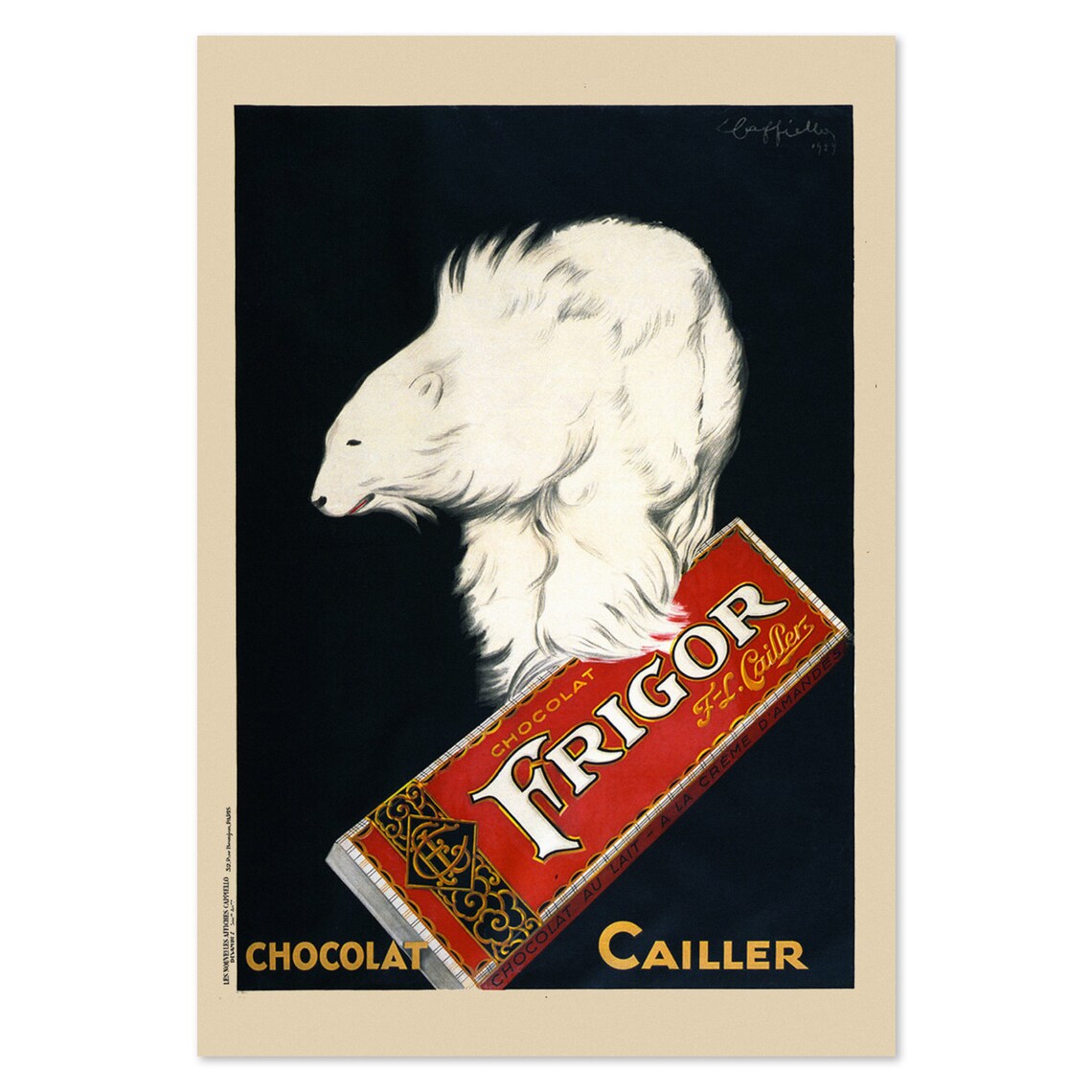 Cappiello Frigor Cailler Vintage Swiss Chocolate Bear Poster