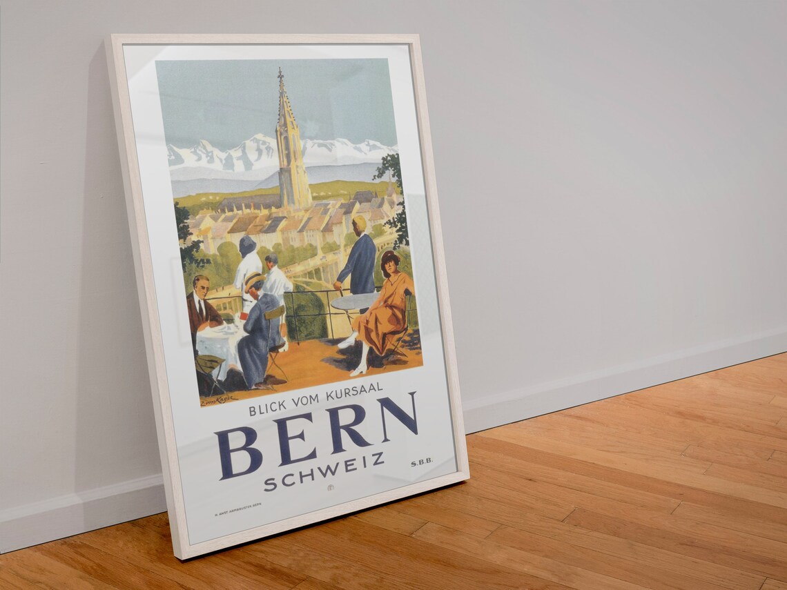 Bern Switzerland Vintage Style Swiss Travel Poster - Image 4