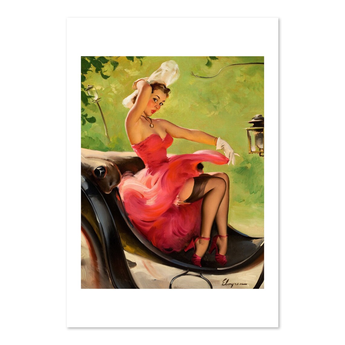 Up In Central Park Vintage Style Pin Up Girl Poster