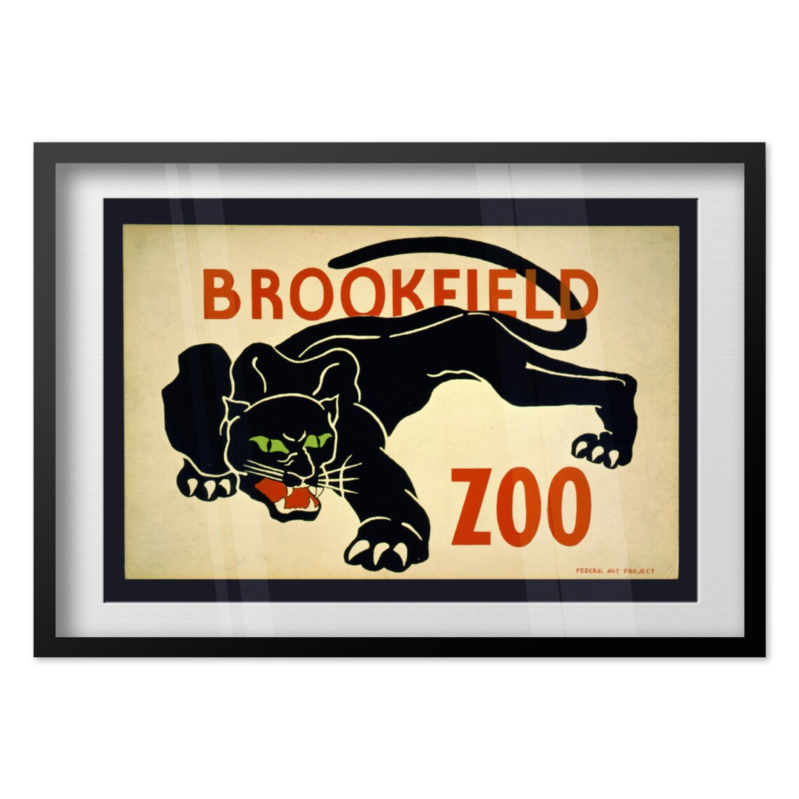 Brookfield Zoo Black Panther Federal Art Project 1930s WPA Poster - Image 4