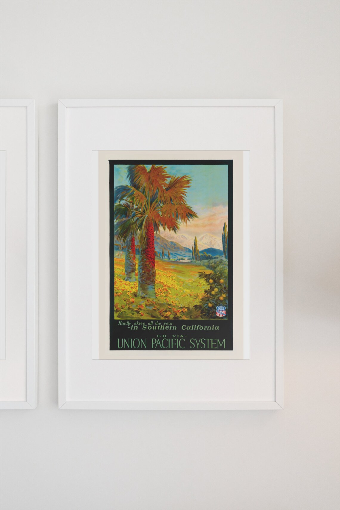 Southern California Palm Trees Orange Grove Union Pacific Poster - Image 3