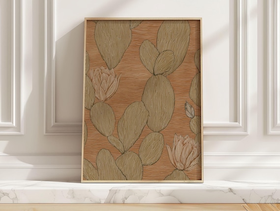 Abstract Desert Bloom Cactus Art Print
