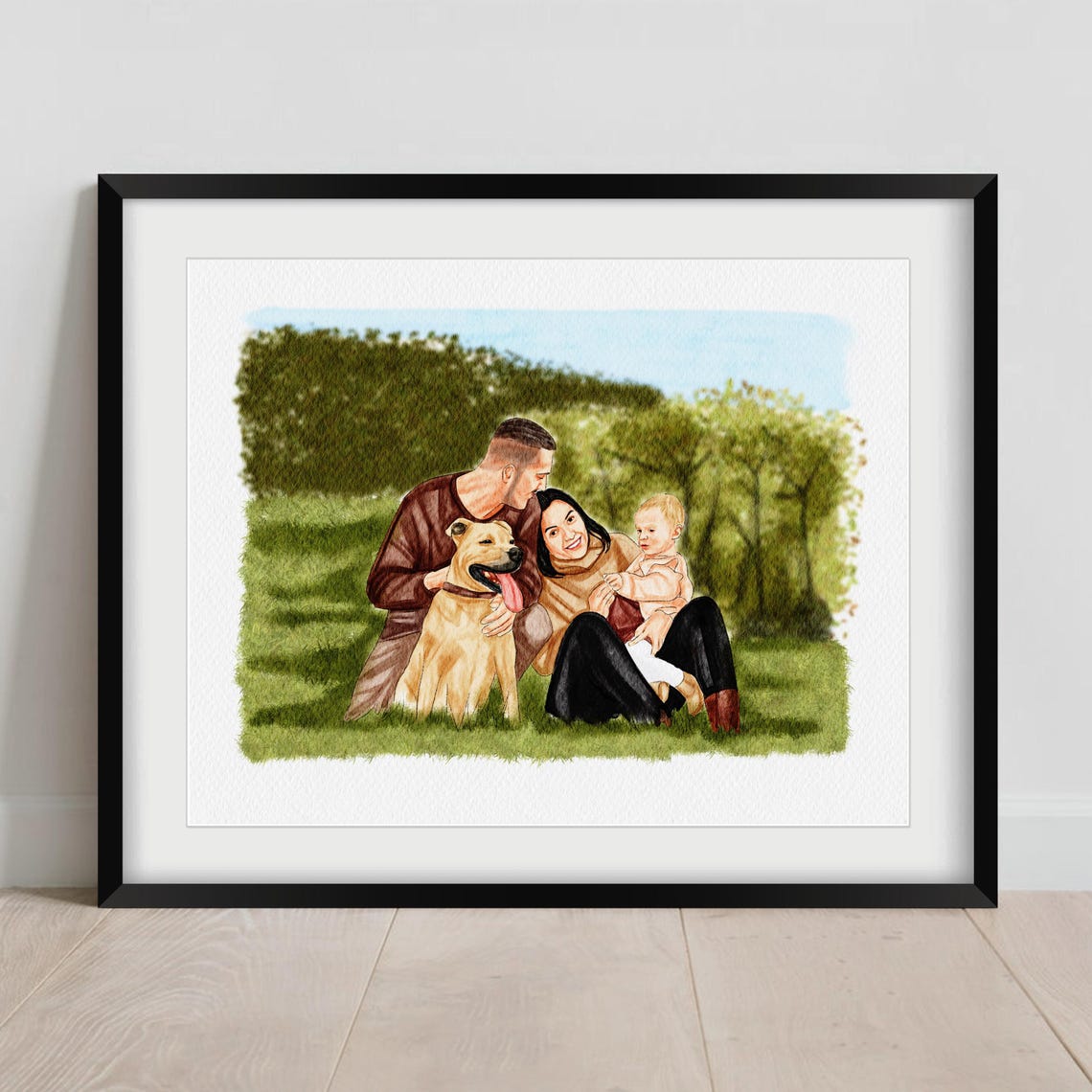 Family Easter Gift Personalized Family Portrait Painting Custom Drawing Anniversary Keepsake First Mothers Day First Fathers Day Gift - Image 2