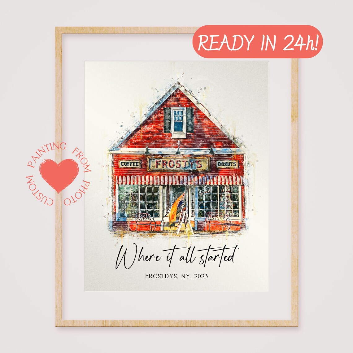 Where We Got Married Custom Wedding Church Painting Venue Art Poster - Image 3