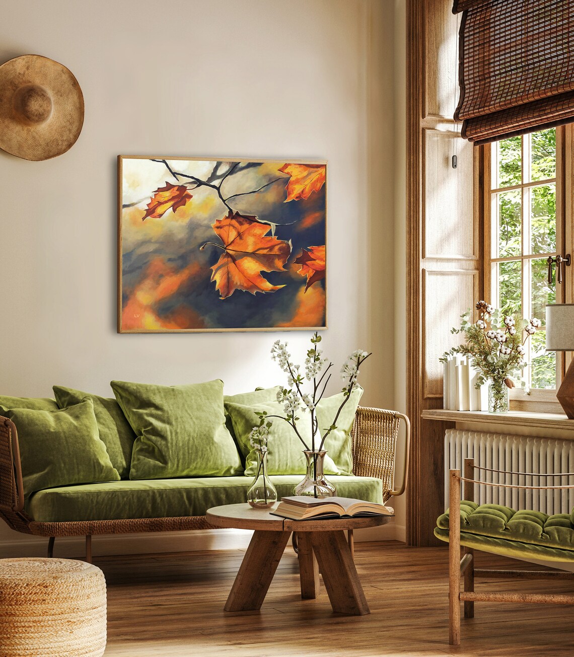 Autumn Maple Leaf Painting Art Print, Fall Botanical - Image 2
