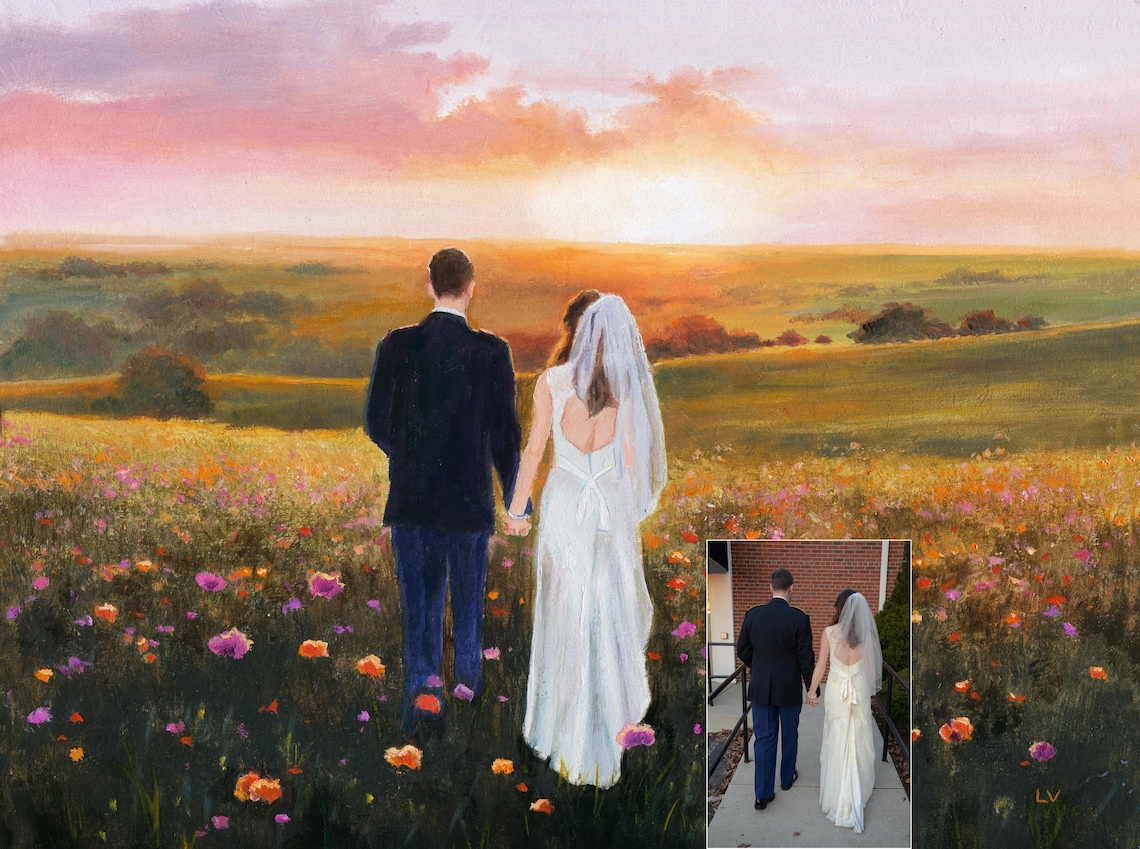 Personalized Couple Portrait From Photo, Oil Painting
