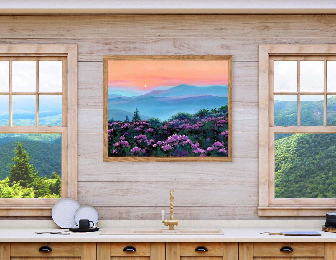Blue Ridge Mountains Oil Painting Print, Virginia Landscape - Image 4