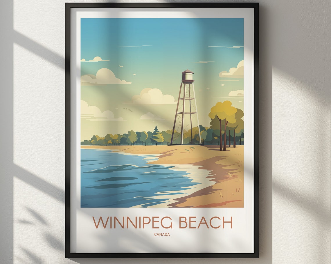 Winnipeg Beach Canada Water Tower Lakeside Shore Travel Poster - Image 2