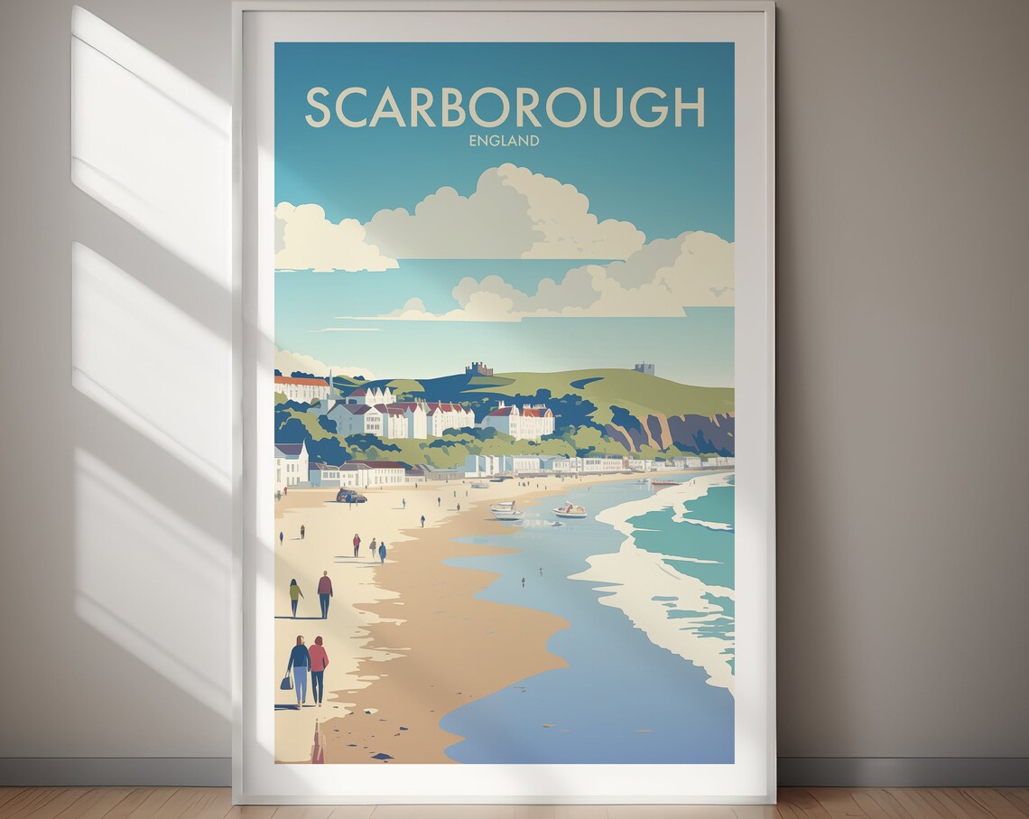 Scarborough Travel Poster, UK Wall Art Print
