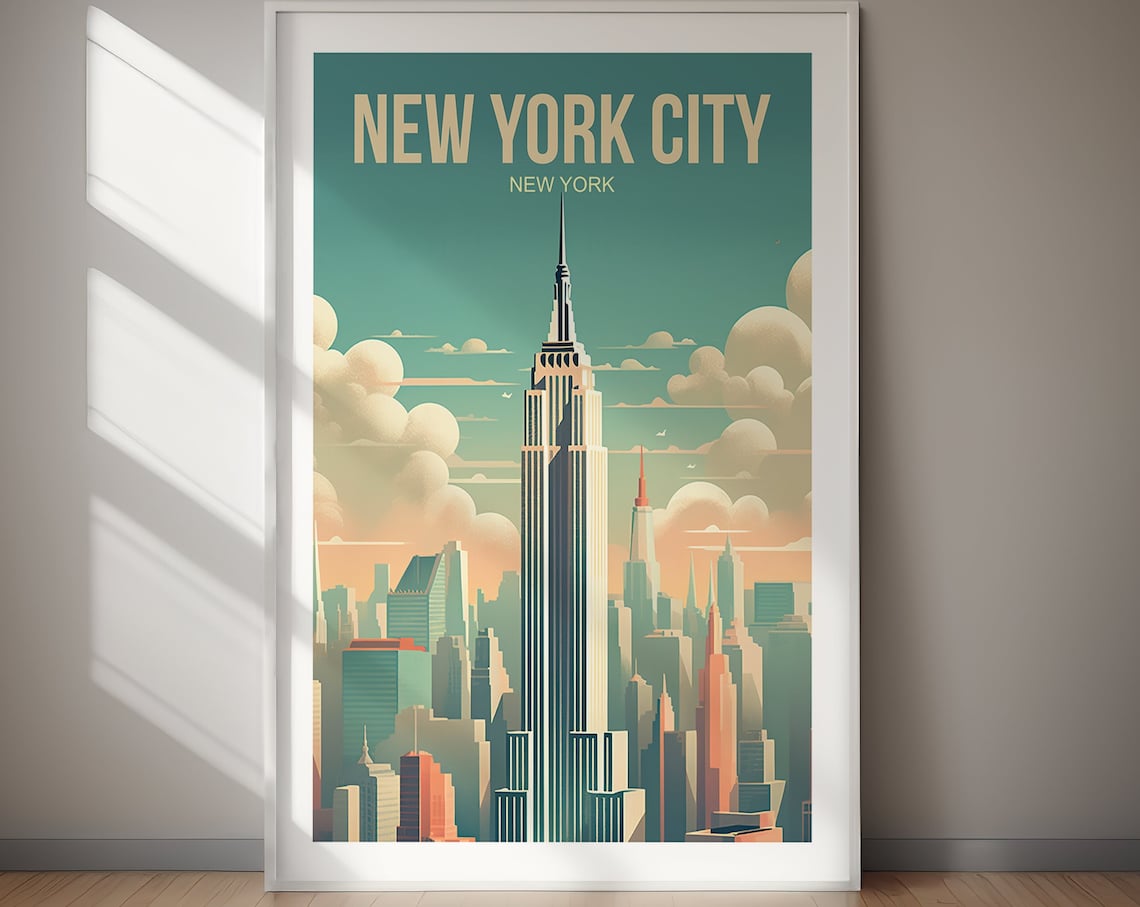 New York City Travel Poster, Wanderlust Wall Art