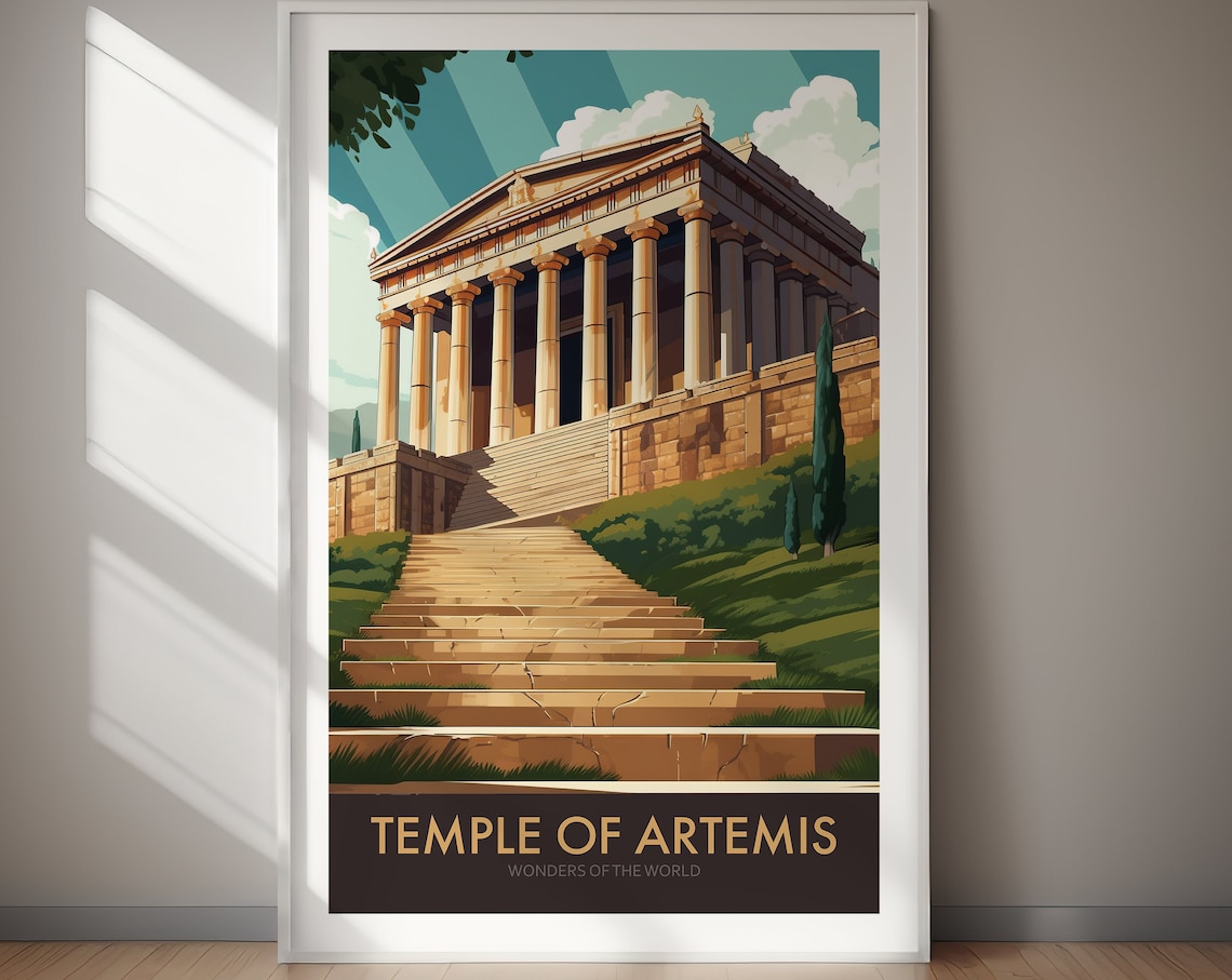 Temple of Artemis Ancient World Wonder Columned Temple Poster
