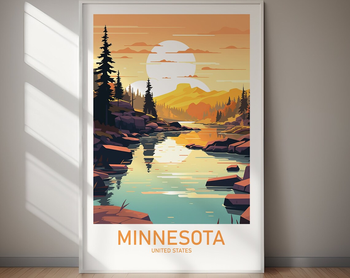 Minnesota Travel Poster, United States Art Print