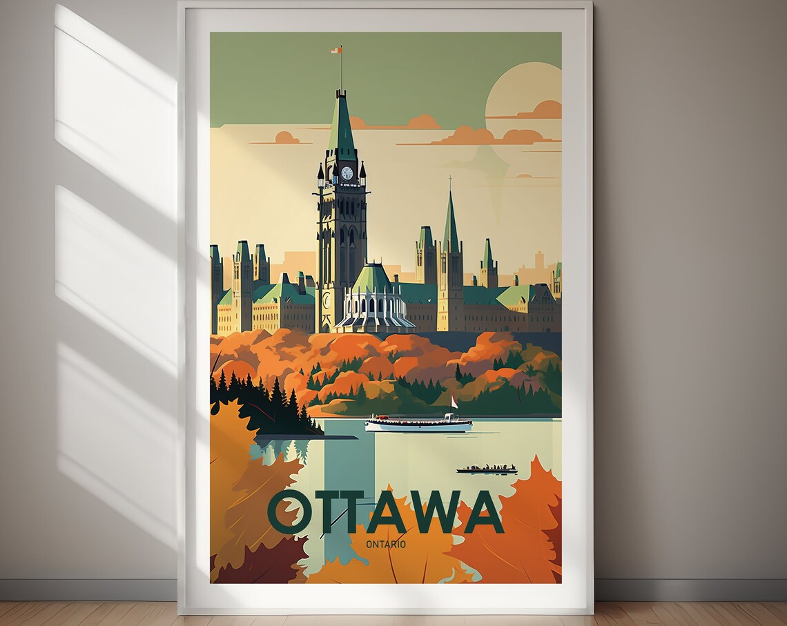 Ottawa Canada Travel Poster, Hiking Wall Art Print