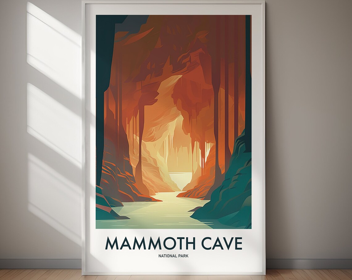 Mammoth Cave National Park Kentucky Cavern Underground Art Poster