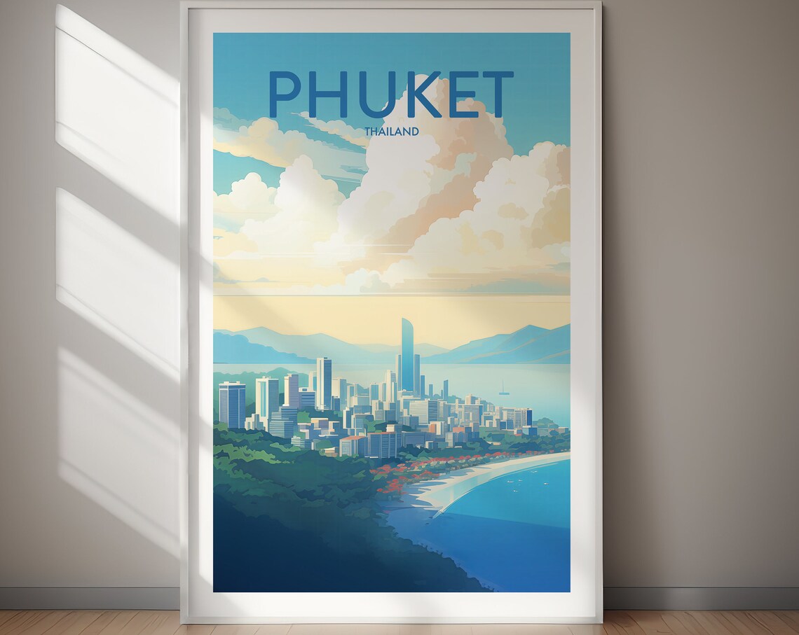 Phuket Thailand Coastal City Skyline Bay Blue Daytime Poster