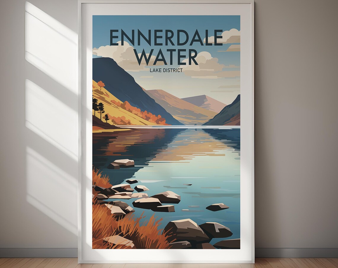 Ennerdale Water Travel Poster, Lake District Art Print