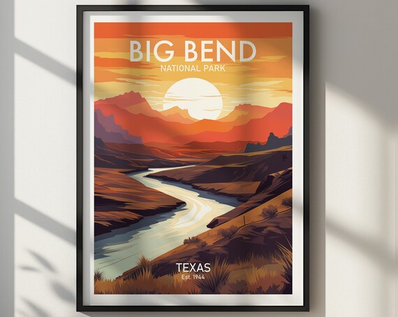 Big Bend National Park Texas Desert Sunset Rio Grande Art Poster