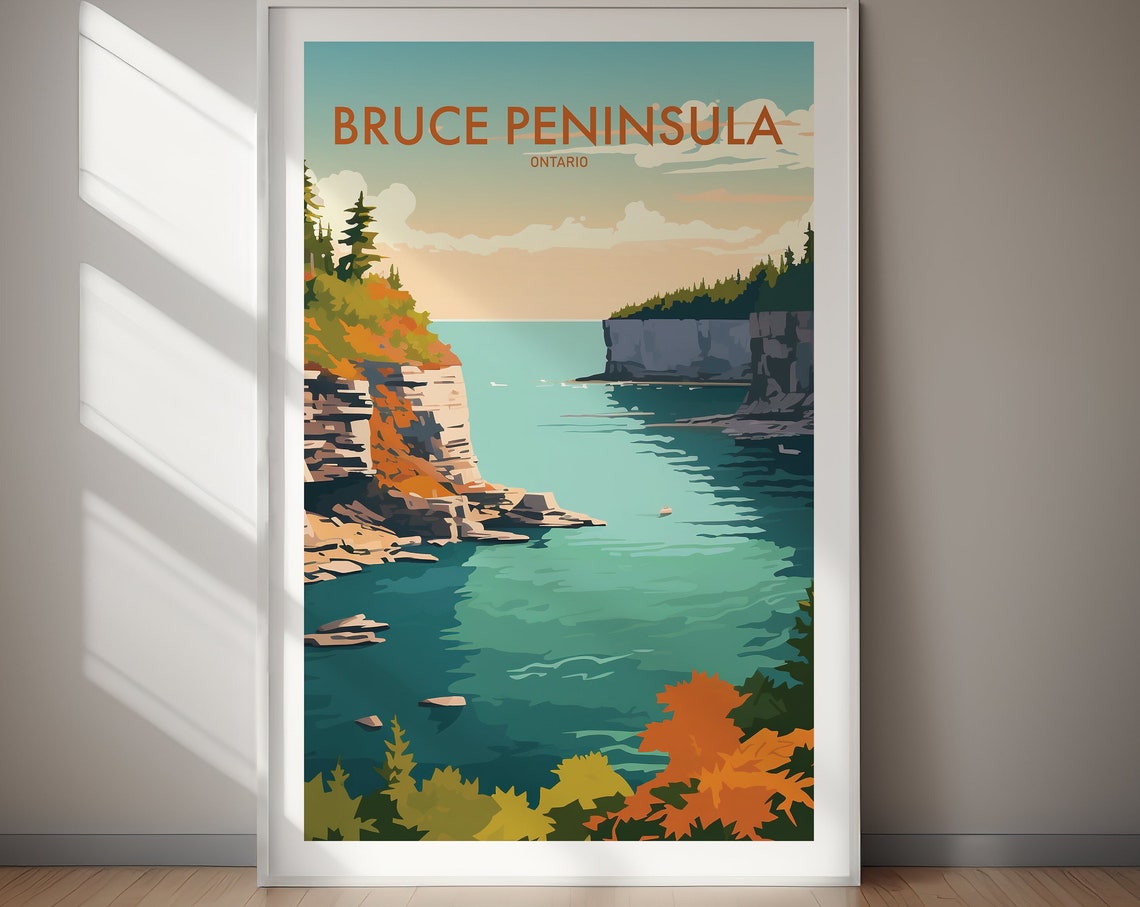 Bruce Peninsula Poster Canada Poster Wall Art Poster Print Travel Hiking Travel Poster Gift Gift For Her Gift For Him