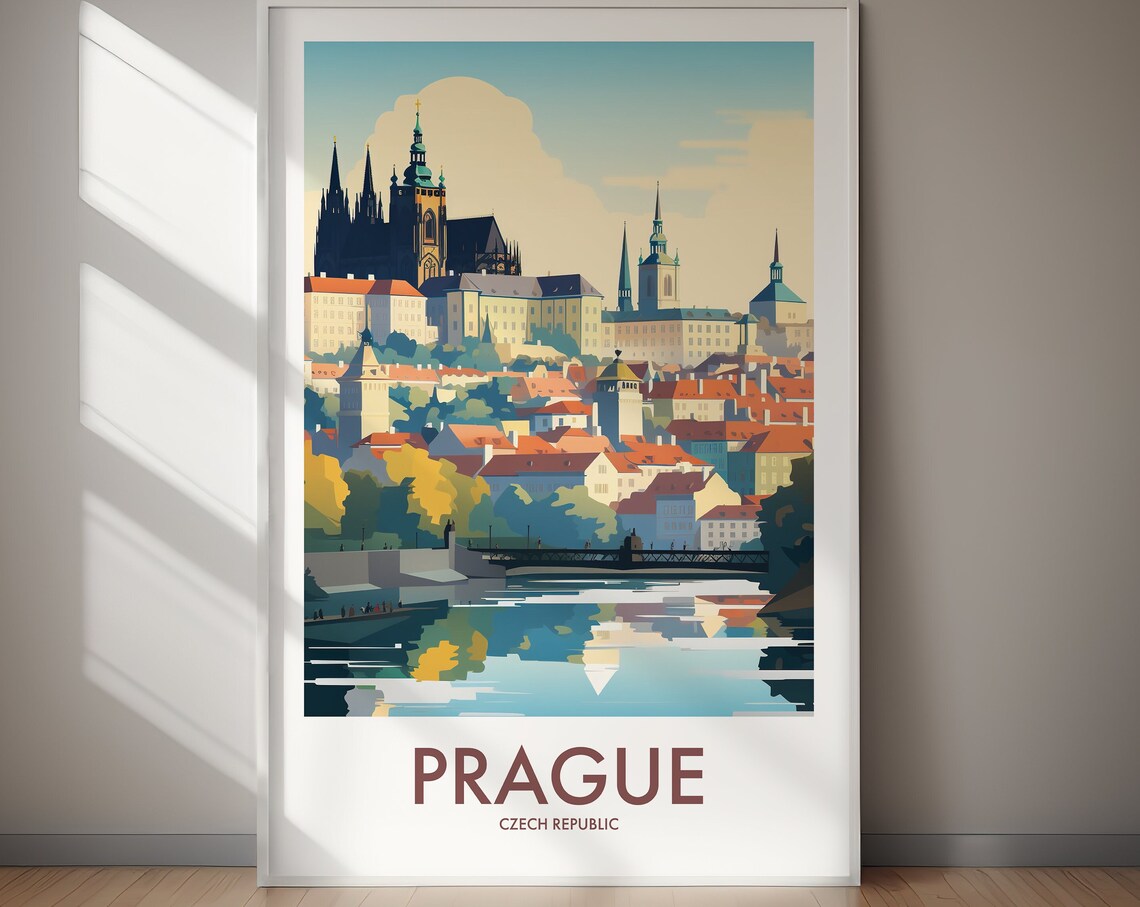Prague Travel Art Gift For Her Poster Print