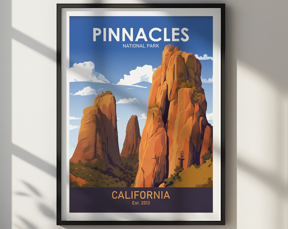 Pinnacles National Park California Rock Spire Travel Art Poster - Image 2