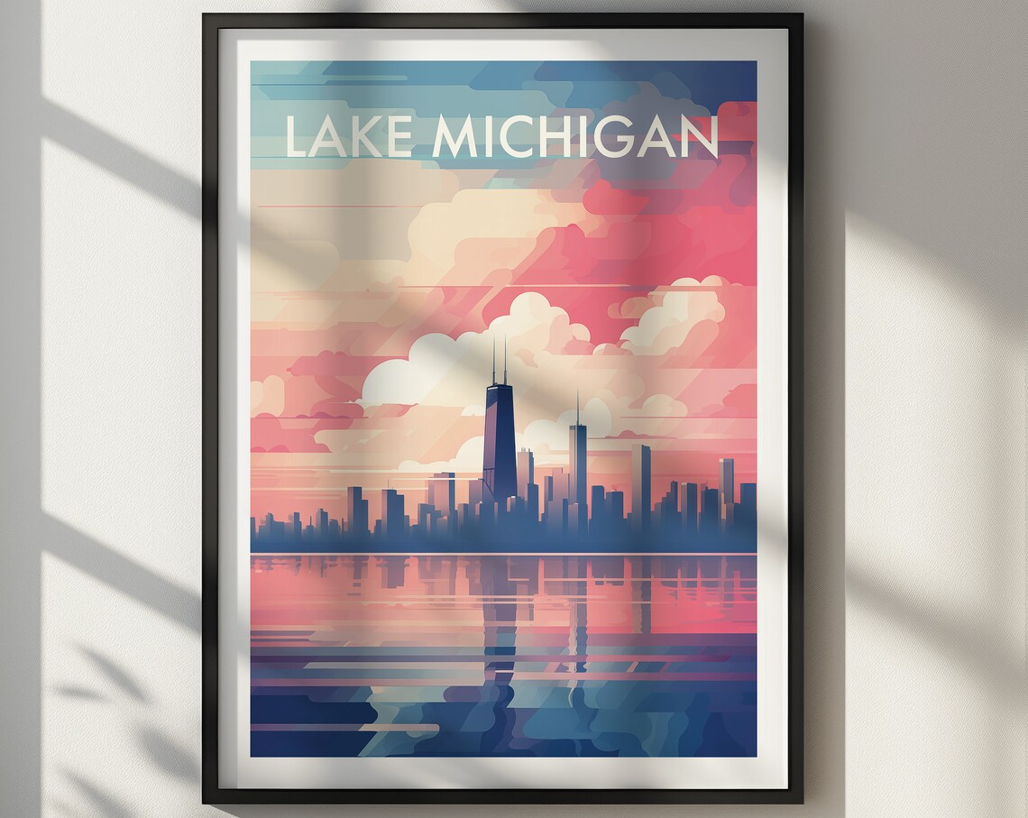 Lake Michigan Travel Poster, Wall Art Print - Image 2