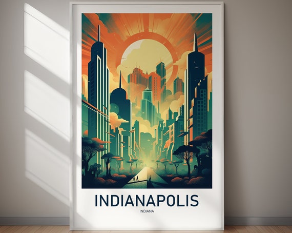 Indianapolis Poster Us City Wall Art Wanderlust Gift Holiday Travel Gifts For Her Gifts For Him Holiday Gift