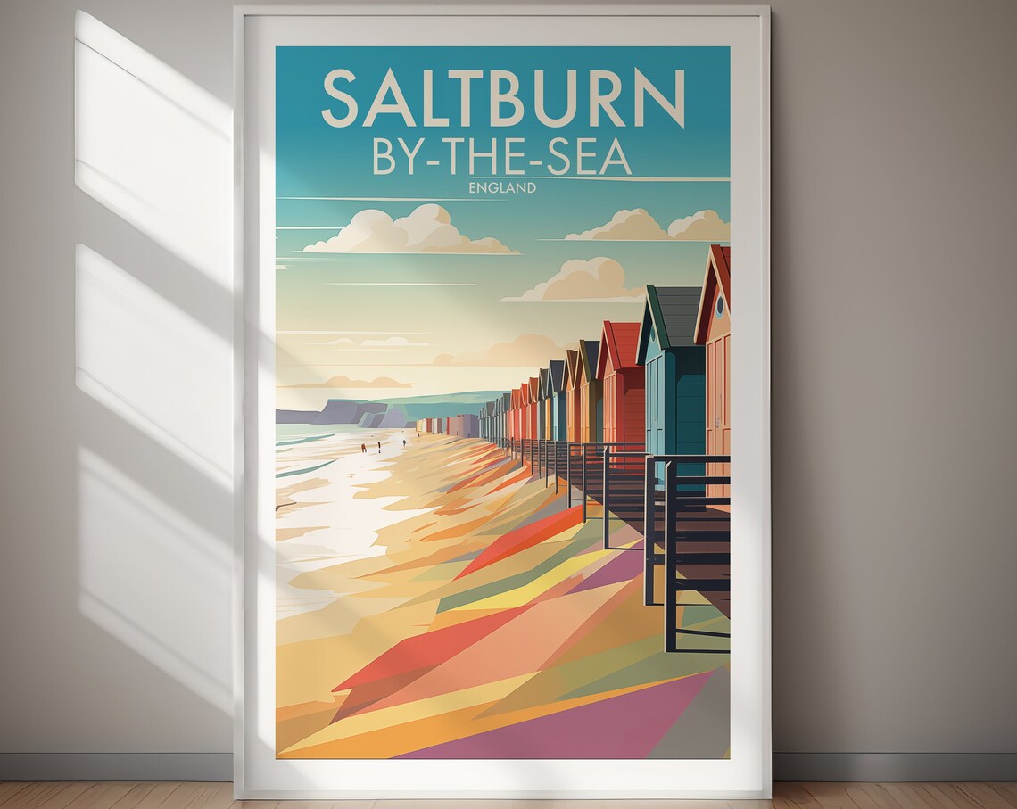 Saltburn England Travel Poster, Art Print