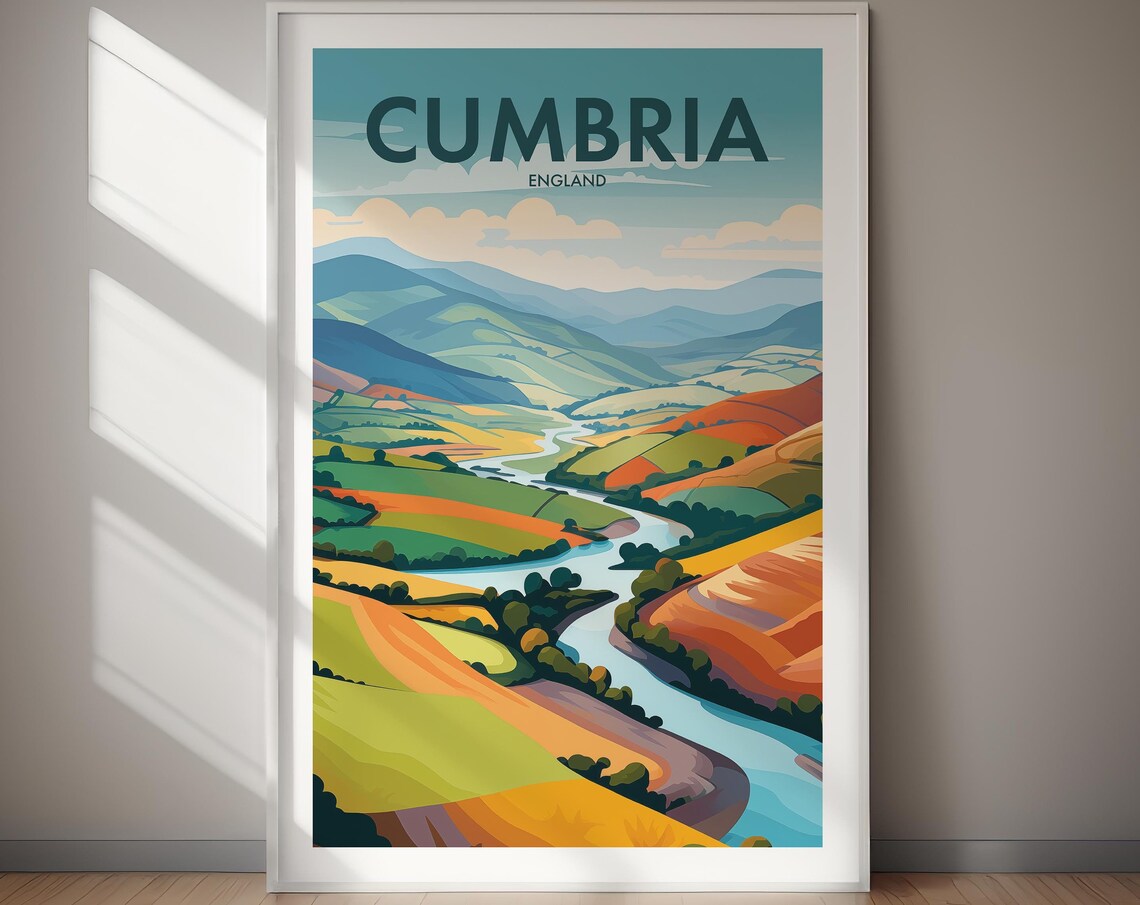 Cumbria Travel Poster, Home Decor Art Print