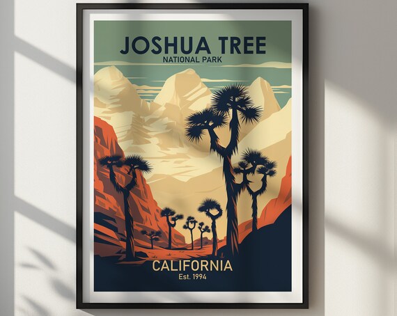 Joshua Tree National Park California Desert Trees Landscape Art Poster