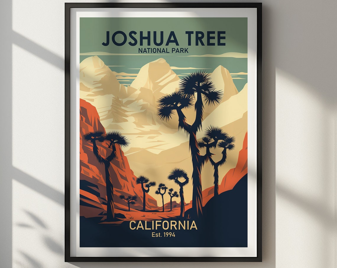 Joshua Tree National Park California Desert Trees Landscape Art Poster