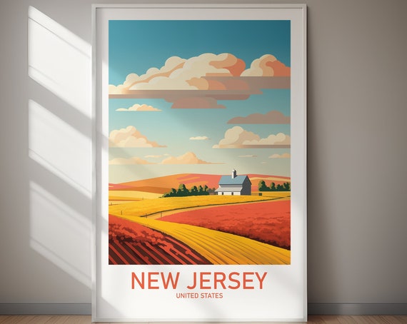 New Jersey Poster Travel Art Poster Print Wall Art Instant Home Decor Holiday Gift Gift For Her Gift For Him