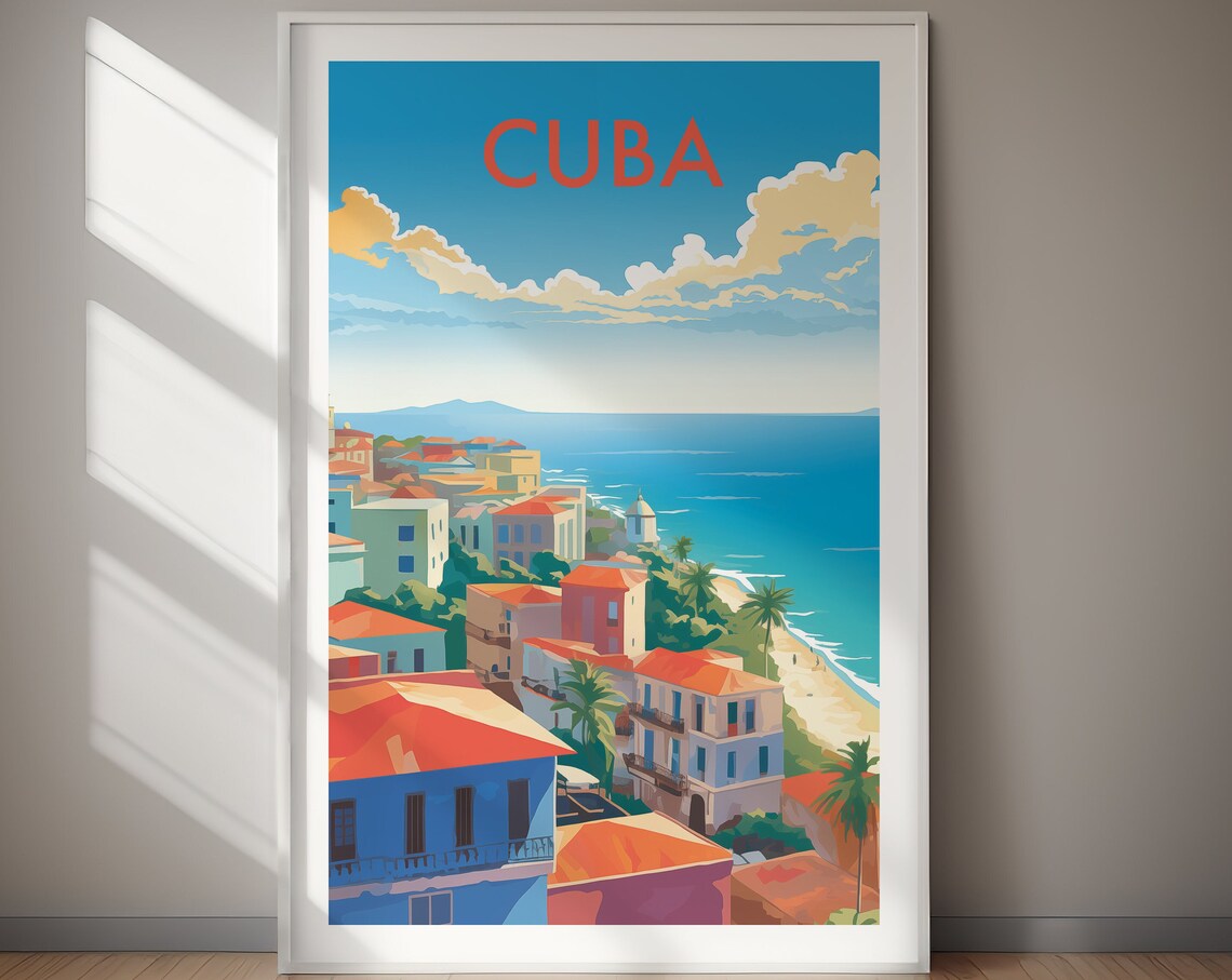 Cuba Travel Poster, Holiday Travel Art Print