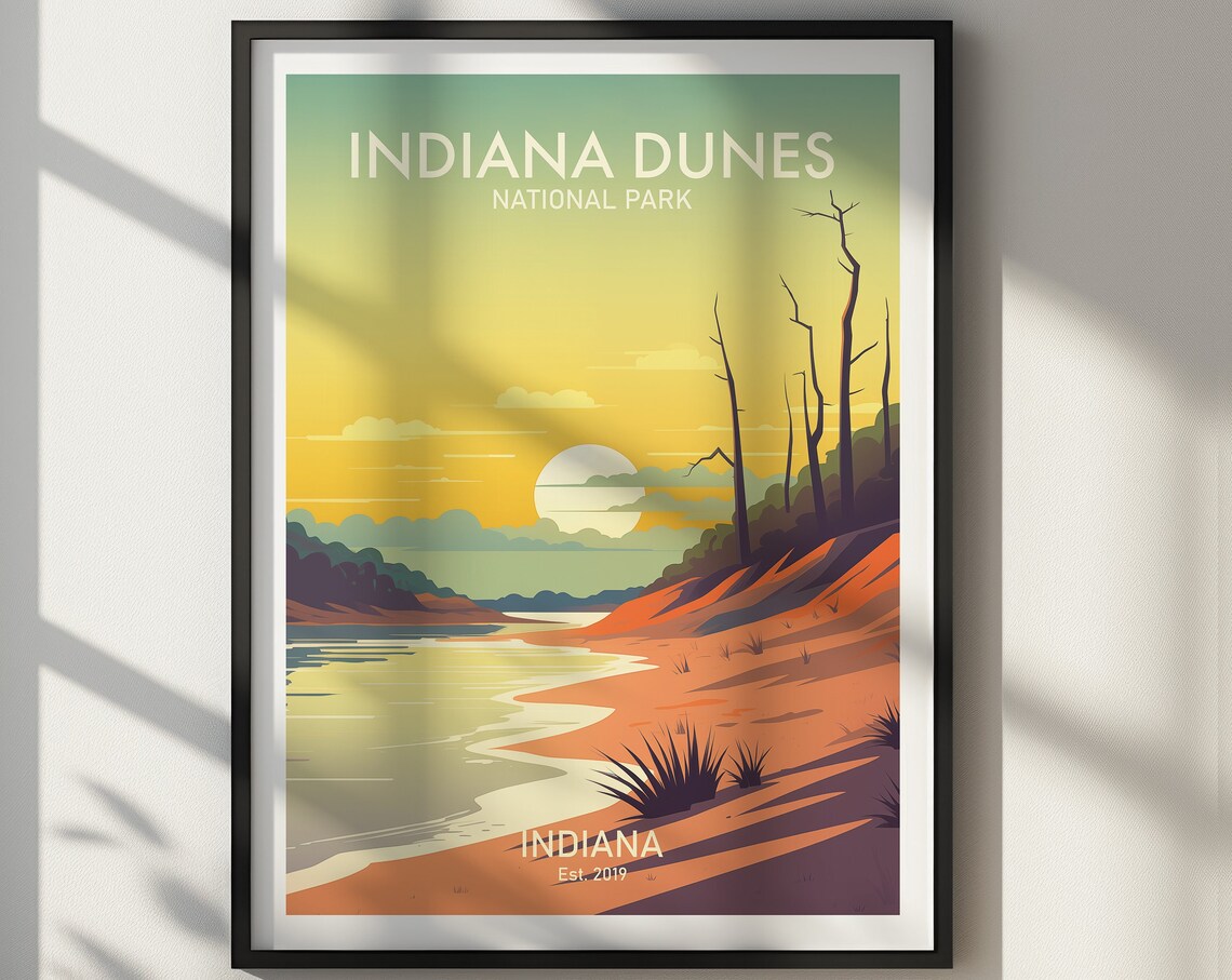 Indiana Dunes National Park Travel Poster Art Print