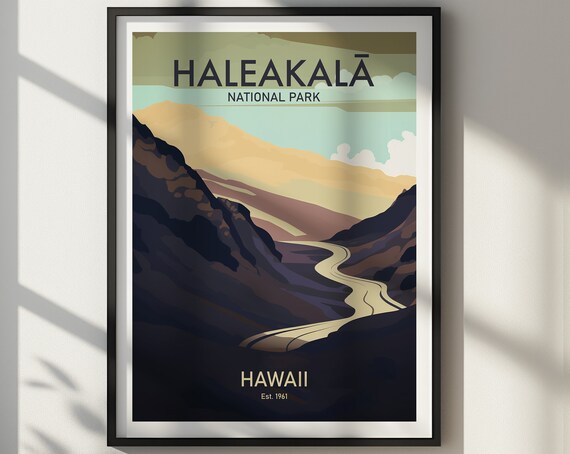 Haleakala National Park Hawaii Volcanic Crater Landscape Art Poster