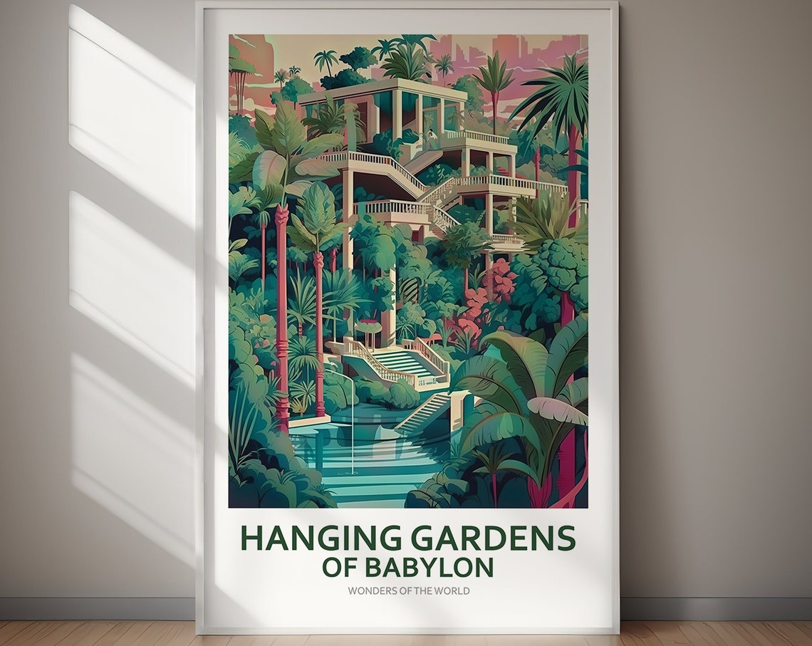 Hanging Gardens Of Babylon Poster Wall Art Instant Downloads Beautiful Gift Home Decor Gift For Her Gift For Him - Image 2