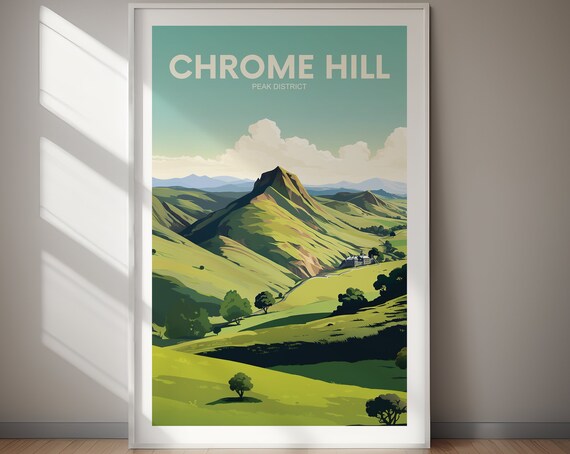 Chrome Hill Poster Peak District Art Art Print Wall Art Home Decor Gift For Her Gift For Him
