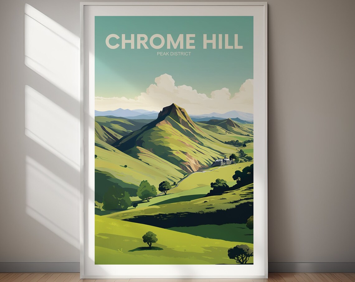 Chrome Hill Poster Peak District Art Art Print Wall Art Home Decor Gift For Her Gift For Him