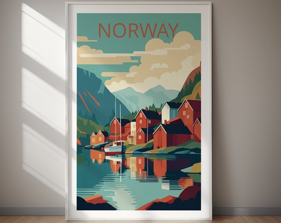 Norway Poster Wall Art Poster Print Travel Print Travel Poster Hiking Gift Wall Art Gift For Her Gift For Him